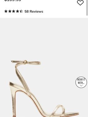 Brand new Steve Madden Metallic Gold Ankle-Strap Stilettos